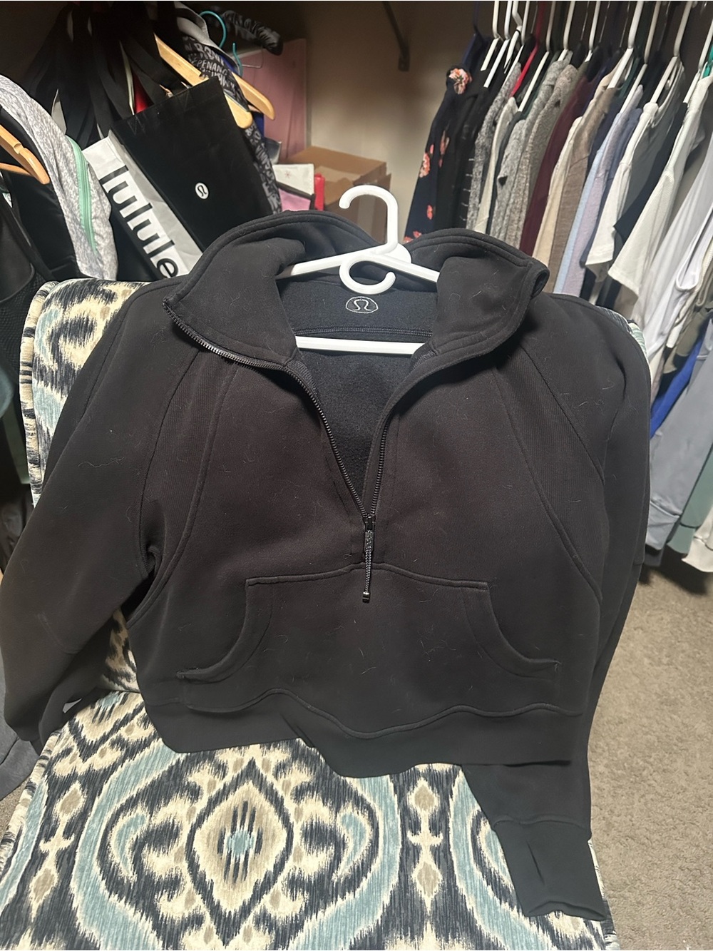 lululemon athletica Black Half-Zip Cowl Pullover Sweater